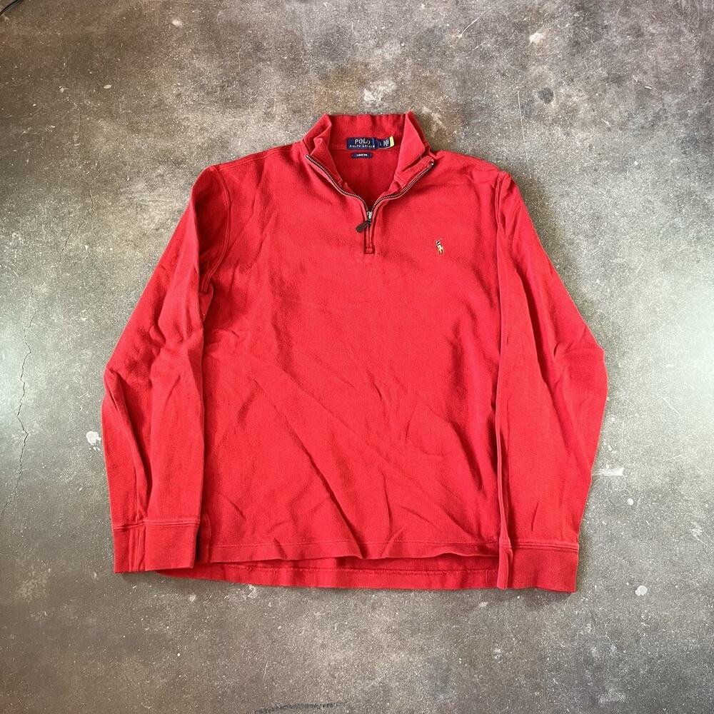 Authentic Polo, Ralph Lauren Quarter Zip Soft/Comfy Red Sweater